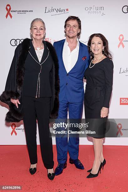 Anja Hauptmann, Felix Martin und Daniela Ziegler attend the Artists Against Aids Gala at Stage Theater des Westens on November 16, 2016 in Berlin,...