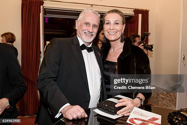Joern Kubicki and Maren Otto attend the Artists Against Aids Gala at Stage Theater des Westens on November 16, 2016 in Berlin, Germany.