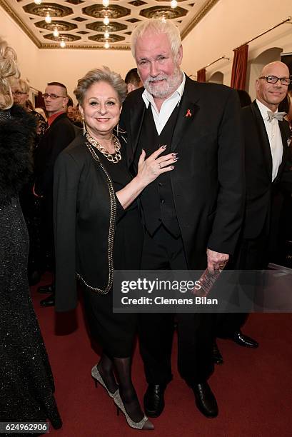 Dagmar Frederic and Klaus Lenk attend the Artists Against Aids Gala at Stage Theater des Westens on November 16, 2016 in Berlin, Germany.
