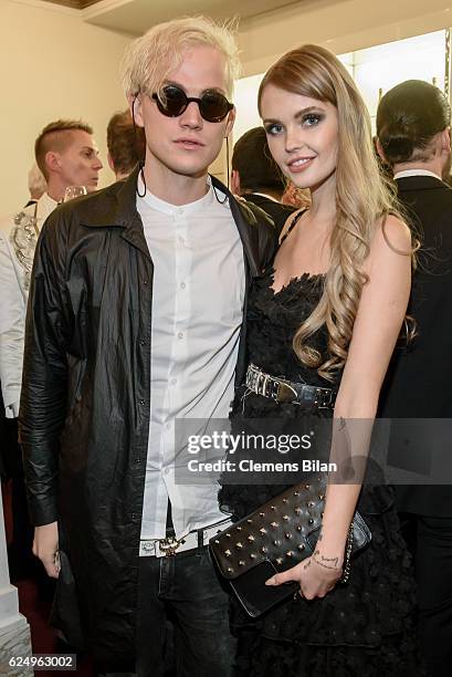 Music producer Markus Brueckner alias Psaiko.Dino and Bonnie Strange attend the Artists Against Aids Gala at Stage Theater des Westens on November...