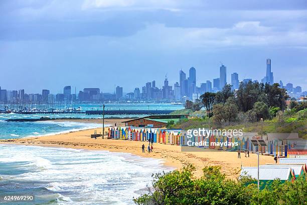 melbourne beach, australia - melbourne australia stock pictures, royalty-free photos & images