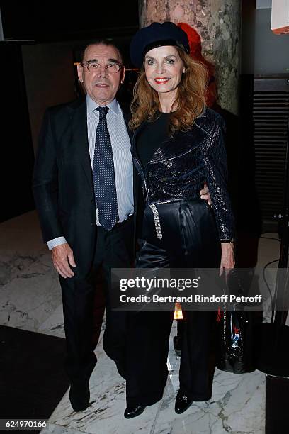 Michel Corbiere and Cyrielle Clair attend the "Diner des amis de Care" for the 70th anniversary of the Association. Held at Espace Cambon on November...