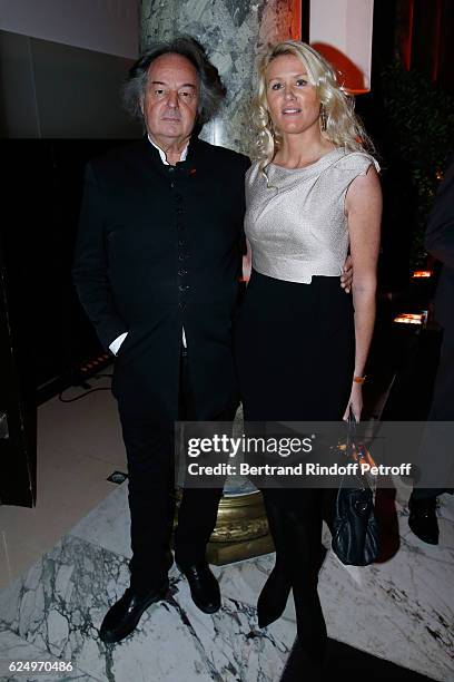 Gonzague Saint Bris and Alice Bertheaume attend the "Diner des amis de Care" for the 70th anniversary of the Association. Held at Espace Cambon on...