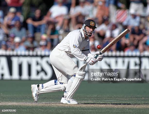 Mark Taylor batting for Australia during the 4th Test match between Australia and England at Adelaide, Australia, 27th January 1995.