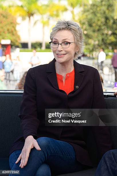 Jane Lynch visits "Extra" at Universal Studios Hollywood on November 21, 2016 in Universal City, California.