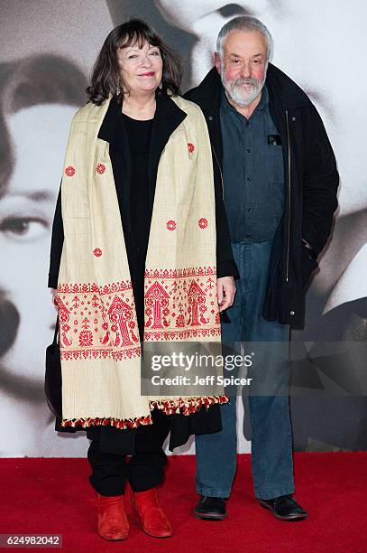 Marion Bailey and Mike Leigh attend the UK Premiere of "Allied" at Odeon Leicester Square on November 21, 2016 in London, England.