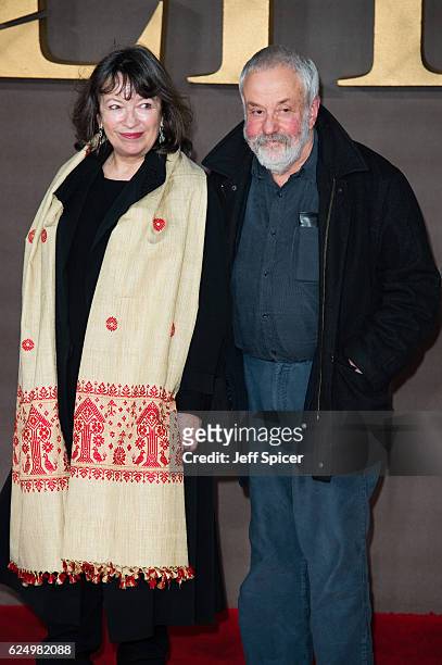 Marion Bailey and Mike Leigh attend the UK Premiere of "Allied" at Odeon Leicester Square on November 21, 2016 in London, England.