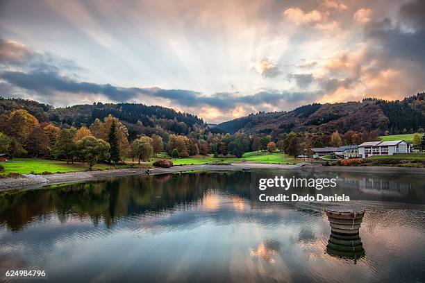 lake sunset - aachen stock pictures, royalty-free photos & images