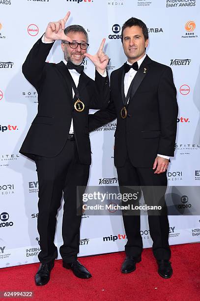 Julian Rousso and Miguel Brailovsky attend the 44th International Emmy Awards at New York Hilton on November 21, 2016 in New York City.