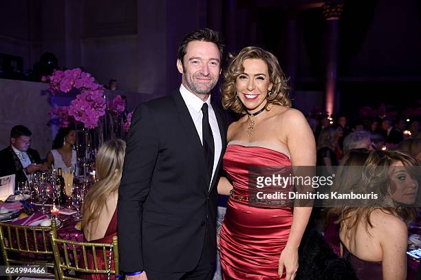 Hugh Jackman and Honoree Heloise Pratt attend the 2016 Angel Ball hosted by Gabrielle's Angel Foundation For Cancer Research on November 21, 2016 in...
