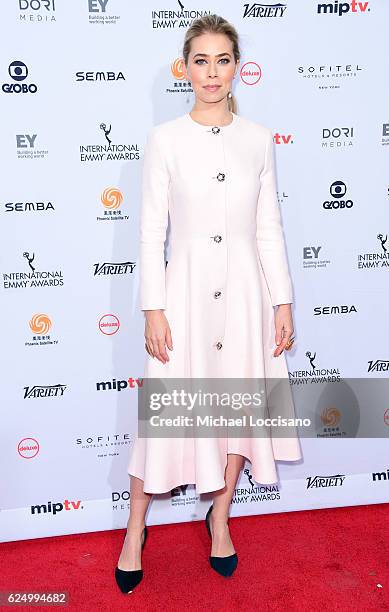 Birgitte Hjort Sorensen attends the 44th International Emmy Awards at New York Hilton on November 21, 2016 in New York City.