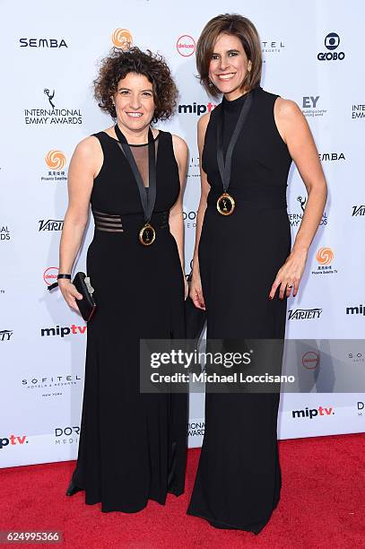 Karina Castellano and Carmen Larios attend the 44th International Emmy Awards at New York Hilton on November 21, 2016 in New York City.