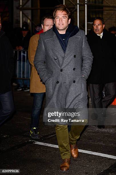 Actor Michael Weatherly enters "The Late Show With Stephen Colbert" taping at the Ed Sullivan Theater on November 21, 2016 in New York City.