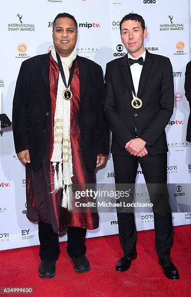 Krishnendu Majumdar and Richard Yee attend the 44th International Emmy Awards at New York Hilton on November 21, 2016 in New York City.