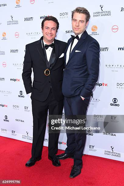 Director Matthias Bittner and producer Paul Zischler attend the 44th International Emmy Awards at New York Hilton on November 21, 2016 in New York...