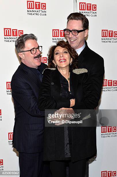 Honoree Nathan Lane, Andrea Martin, and Devlin Elliott attend the 2016 Manhattan Theatre Club's Fall Benefit at 583 Park Avenue on November 21, 2016...