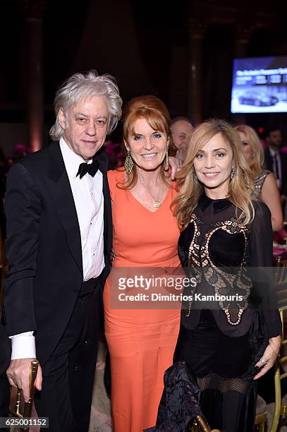 Sir Bob Geldof, Duchess of York Sarah Ferguson and Jeanne Marine attend the 2016 Angel Ball hosted by Gabrielle's Angel Foundation For Cancer...