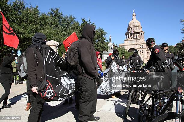 white lives matter rally, austin, tx, nov. 19, 2016 - houston protest stock pictures, royalty-free photos & images