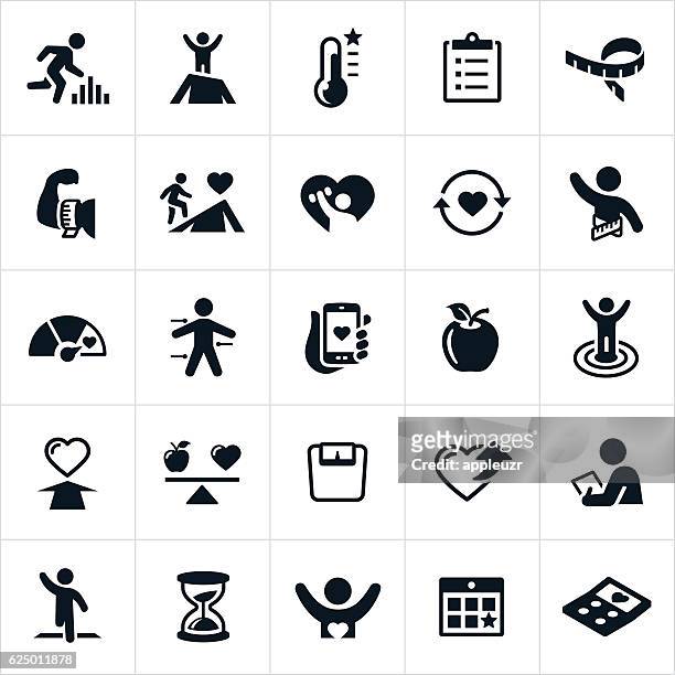 fitness-ziele icons - anaerobic stock-grafiken, -clipart, -cartoons und -symbole