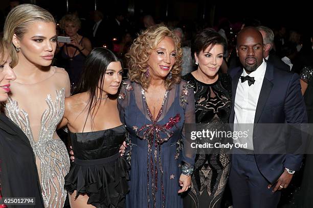 Khloe Kardashian, Kourtney Kardashian, Denise Rich, Kris Jenner, and Corey Gamble attend the 2016 Angel Ball hosted by Gabrielle's Angel Foundation...