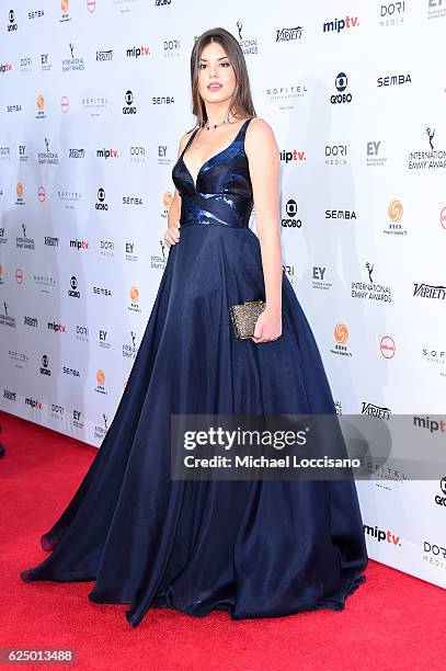 Camila Queiroz attends the 44th International Emmy Awards at New York Hilton on November 21, 2016 in New York City.