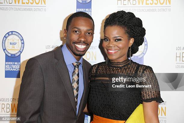 Actors Melvin Jackson Jr and Kelly Jenrette arrives at the 26th Annual NAACP Theatre Awards at Saban Theatre on November 21, 2016 in Beverly Hills,...