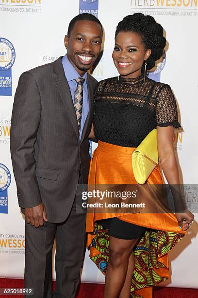 Actors Melvin Jackson Jr and Kelly Jenrette arrives at the 26th Annual NAACP Theatre Awards at Saban Theatre on November 21, 2016 in Beverly Hills,...