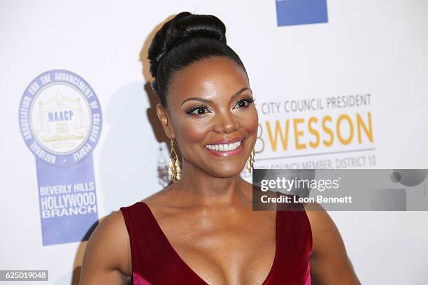 Actress Nadege August arrives at the 26th Annual NAACP Theatre Awards at Saban Theatre on November 21, 2016 in Beverly Hills, California.