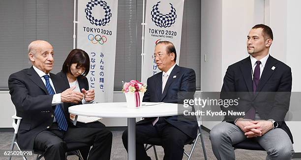 President Julio Cesar Maglione meets with 2020 Tokyo Olympics and Paralympics Organizing Committee CEO Toshiro Muto and former Olympic hammer throw...