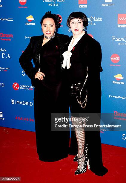 Rossy de Palma and Luna Mary attend 'Gala Sida' 2016 at Cibeles Palace on November 21, 2016 in Madrid, Spain.