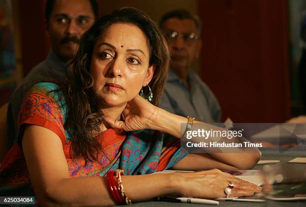 Actress Hema Malani announcing the ' Juhu festival ' during the press conference in Mumbai on Tuesday. The festival will be held on 19 Jan to 22 Jan.