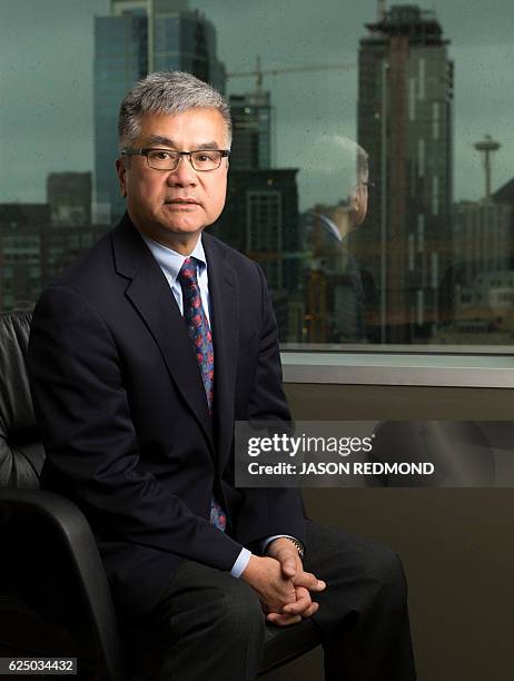 Gary Locke, Former US ambassador to China, is pictured at the offices of Davis Wright Tremaine LLP in Seattle, Washington, on November 15, 2016. Gary...