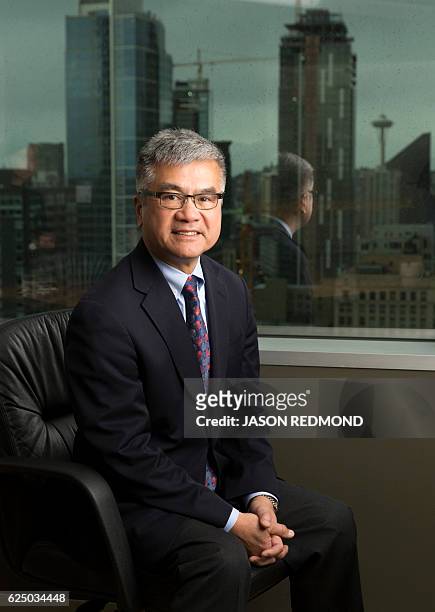 Gary Locke, Former US ambassador to China, is pictured at the offices of Davis Wright Tremaine LLP in Seattle, Washington, on November 15, 2016. Gary...