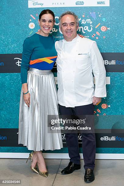 Raquel Sanchez Silva and Chef Ferran Adria present 'Tu Cuento En La Cocina' App at Telefonica Foundation Space on November 22, 2016 in Madrid, Spain.
