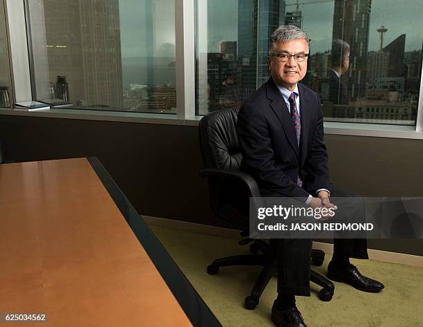 Gary Locke, Former US ambassador to China, is pictured at the offices of Davis Wright Tremaine LLP in Seattle, Washington, on November 15, 2016. Gary...