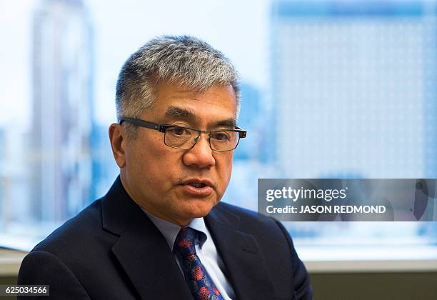 Gary Locke, Former US ambassador to China, is pictured at the offices of Davis Wright Tremaine LLP in Seattle, Washington, on November 15, 2016. Gary...