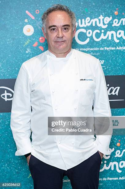 Chef Ferran Adria presents 'Tu Cuento En La Cocina' App at Telefonica Foundation Space on November 22, 2016 in Madrid, Spain.