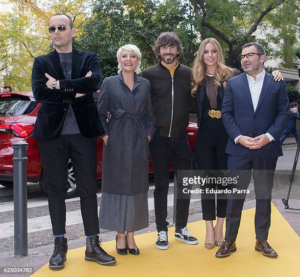 Risto Mejide, Eva Hache, actor Santi Millan, singer Edurne Garcia and Jorge Javier Vazquez attend the 'Got Talent' TV show photocall at Nuevo Teatro...