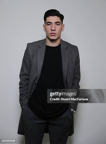 Arsenal's Hector Bellerin poses during a photo shoot at London Colney on November 11, 2016 in St Albans, England.