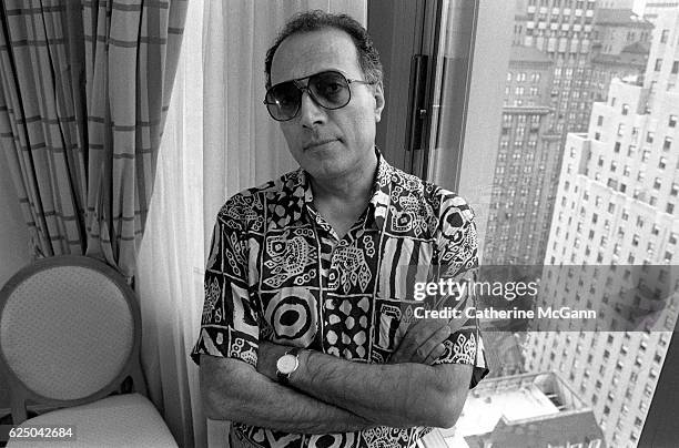 Iranian film director Abbas Kiarostami poses for a portrait in the 1990s in New York City, New York.