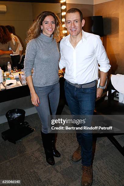 Danny Boon and his wife Yael pose Backstage after the "Dany De Boon Des Hauts-De-France" Show at L'Olympia on November 9, 2016 in Paris, France.