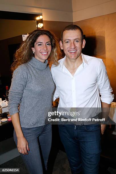 Danny Boon and his wife Yael pose Backstage after the "Dany De Boon Des Hauts-De-France" Show at L'Olympia on November 9, 2016 in Paris, France.