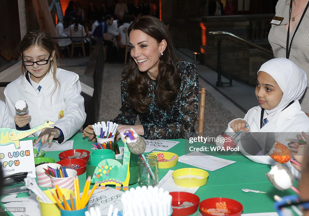 The Duchess Of Cambridge Attends A Tea Party In Honour Of 'Dippy' The Dinosaur At The Natural History Museum