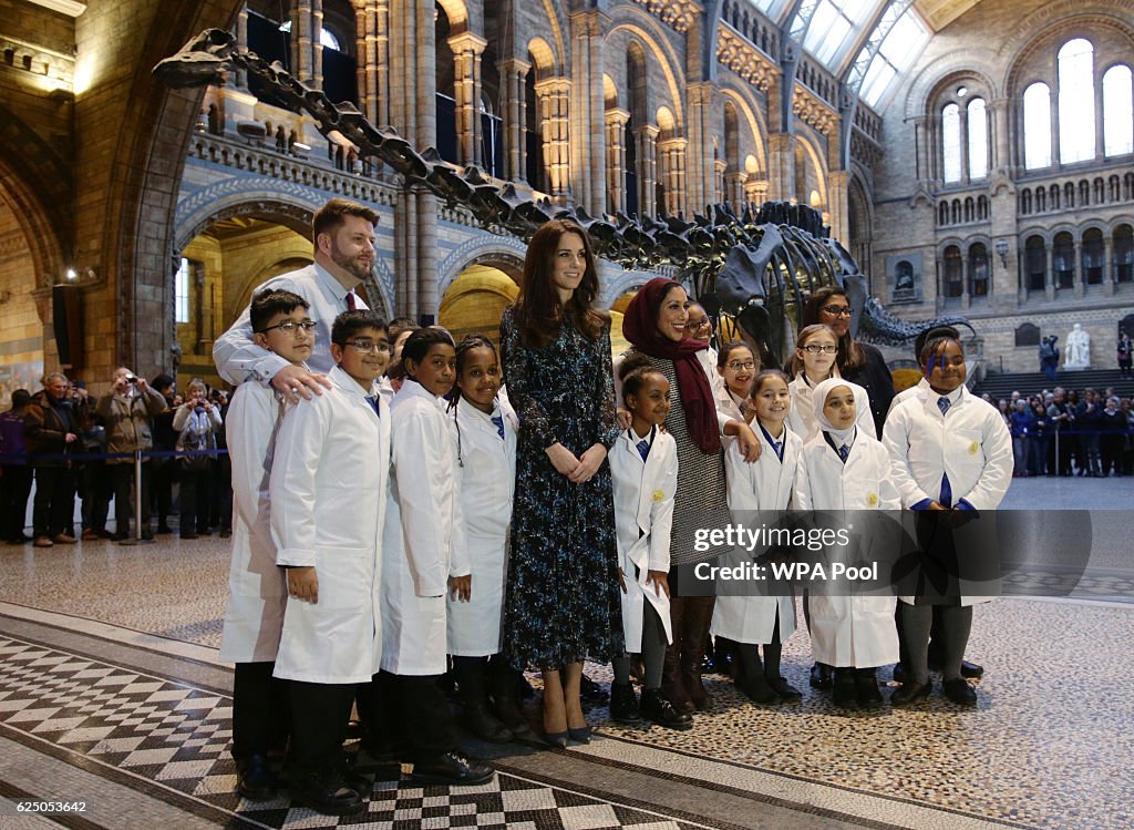 The Duchess Of Cambridge Attends A Tea Party In Honour Of 'Dippy' The Dinosaur At The Natural History Museum
