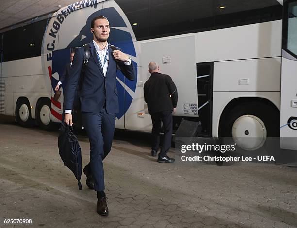 Erik Johansson of FC Copenhagen during the UEFA Champions League match between FC Copenhagen and FC Porto at Parken Stadium on November 22, 2016 in...