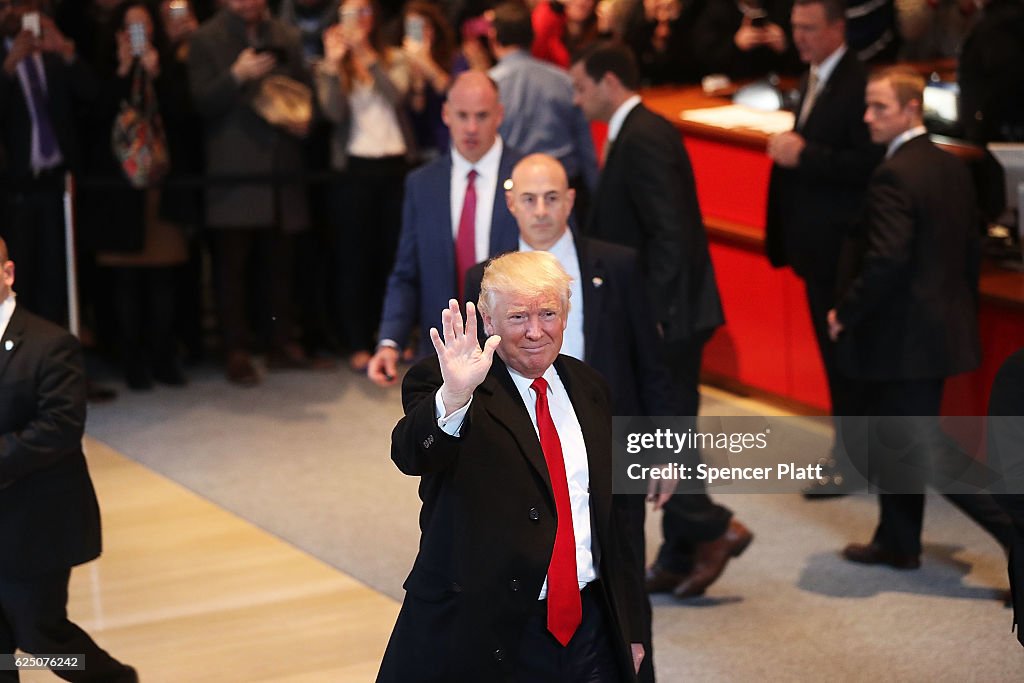 Donald Trump Holds Meeting At The New York Times