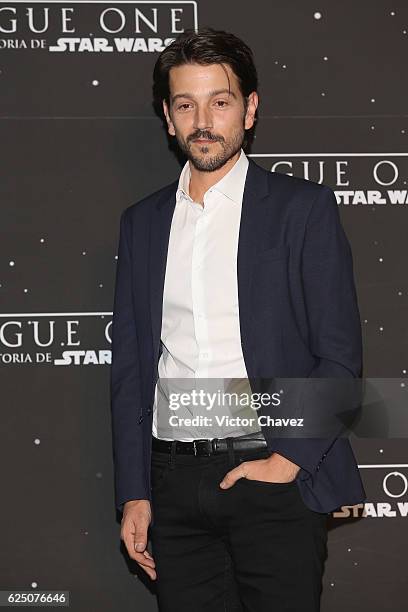 Actor Diego Luna attends a press conference and photocall to promote the film "Rogue One: A Star Wars Story" at St. Regis Hotel on November 22, 2016...