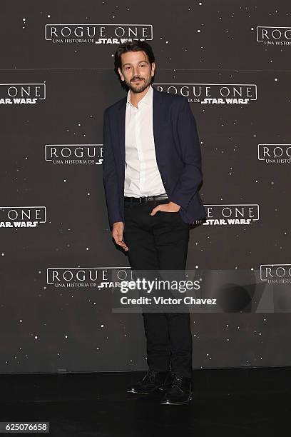 Actor Diego Luna attends a press conference and photocall to promote the film "Rogue One: A Star Wars Story" at St. Regis Hotel on November 22, 2016...