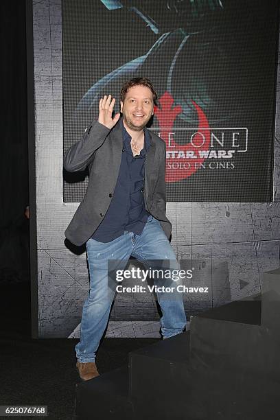 Film director Gareth Edwards attends a press conference and photocall to promote the film "Rogue One: A Star Wars Story" at St. Regis Hotel on...