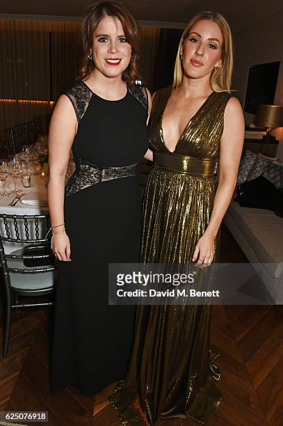 Princess Eugenie of York and Ellie Goulding attend a VIP dinner to celebrate The Animal Ball 2016 presented by Elephant Family at The Arts Club on...
